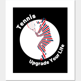 US Open Tennis USA Flag Silhouette Posters and Art